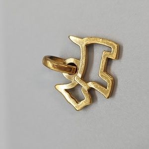 vintage Agatha Paris gold tone open outline scottie dog charm